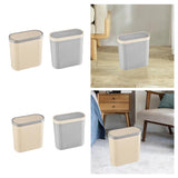 Maxbell Oval Trash Can Design with Lid Garbage Bin for Home Living Room Bedroom white L