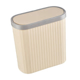 Maxbell Oval Trash Can Design with Lid Garbage Bin for Home Living Room Bedroom white L