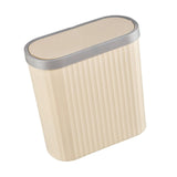 Maxbell Oval Trash Can Design with Lid Garbage Bin for Home Living Room Bedroom white L