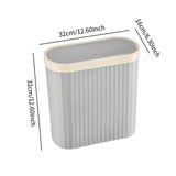 Maxbell Oval Trash Can Design with Lid Garbage Bin for Home Living Room Bedroom grey L