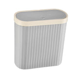 Maxbell Oval Trash Can Design with Lid Garbage Bin for Home Living Room Bedroom grey L