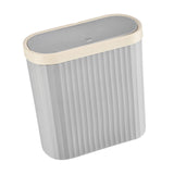 Maxbell Oval Trash Can Design with Lid Garbage Bin for Home Living Room Bedroom grey L