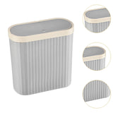 Maxbell Oval Trash Can Design with Lid Garbage Bin for Home Living Room Bedroom grey L