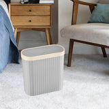 Maxbell Oval Trash Can Design with Lid Garbage Bin for Home Living Room Bedroom grey L