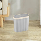 Maxbell Oval Trash Can Design with Lid Garbage Bin for Home Living Room Bedroom grey L