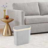 Maxbell Oval Trash Can Design with Lid Garbage Bin for Home Living Room Bedroom grey L