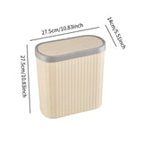 Maxbell Oval Trash Can Design with Lid Garbage Bin for Home Living Room Bedroom white S