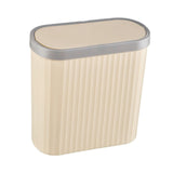 Maxbell Oval Trash Can Design with Lid Garbage Bin for Home Living Room Bedroom white S