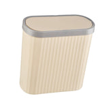 Maxbell Oval Trash Can Design with Lid Garbage Bin for Home Living Room Bedroom white S