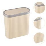 Maxbell Oval Trash Can Design with Lid Garbage Bin for Home Living Room Bedroom white S
