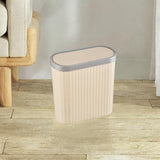 Maxbell Oval Trash Can Design with Lid Garbage Bin for Home Living Room Bedroom white S