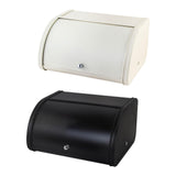 Maxbell Bread Box Roll Top Rustic Bread Box Bin for Coffee Shop Farmhouse Countertop white