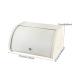 Maxbell Bread Box Roll Top Rustic Bread Box Bin for Coffee Shop Farmhouse Countertop white
