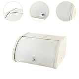 Maxbell Bread Box Roll Top Rustic Bread Box Bin for Coffee Shop Farmhouse Countertop white