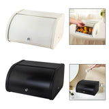 Maxbell Bread Box Roll Top Rustic Bread Box Bin for Coffee Shop Farmhouse Countertop white