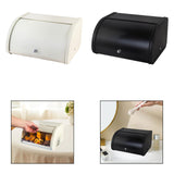 Maxbell Bread Box Roll Top Rustic Bread Box Bin for Coffee Shop Farmhouse Countertop white