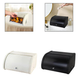 Maxbell Bread Box Roll Top Rustic Bread Box Bin for Coffee Shop Farmhouse Countertop white