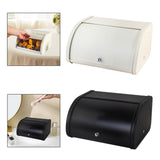 Maxbell Bread Box Roll Top Rustic Bread Box Bin for Coffee Shop Farmhouse Countertop white