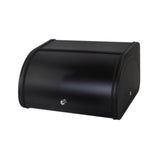 Maxbell Bread Box Roll Top Rustic Bread Box Bin for Coffee Shop Farmhouse Countertop black