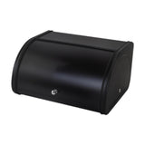 Maxbell Bread Box Roll Top Rustic Bread Box Bin for Coffee Shop Farmhouse Countertop black