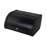 Maxbell Bread Box Roll Top Rustic Bread Box Bin for Coffee Shop Farmhouse Countertop black