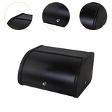 Maxbell Bread Box Roll Top Rustic Bread Box Bin for Coffee Shop Farmhouse Countertop black