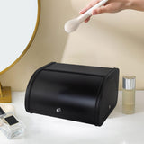 Maxbell Bread Box Roll Top Rustic Bread Box Bin for Coffee Shop Farmhouse Countertop black