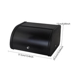 Maxbell Bread Box Roll Top Rustic Bread Box Bin for Coffee Shop Farmhouse Countertop black