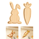Maxbell Wooden Serving Platter Festivals Gifts Wooden Tray for Fruit Bread Appetizer Rabbit Shaped