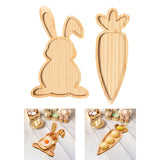 Maxbell Wooden Serving Platter Festivals Gifts Wooden Tray for Fruit Bread Appetizer Rabbit Shaped