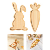 Maxbell Wooden Serving Platter Festivals Gifts Wooden Tray for Fruit Bread Appetizer Rabbit Shaped