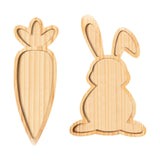 Maxbell Wooden Serving Platter Festivals Gifts Wooden Tray for Fruit Bread Appetizer Rabbit Shaped