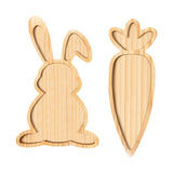 Maxbell Wooden Serving Platter Festivals Gifts Wooden Tray for Fruit Bread Appetizer Rabbit Shaped