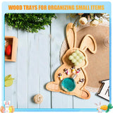 Maxbell Wooden Serving Platter Festivals Gifts Wooden Tray for Fruit Bread Appetizer Rabbit Shaped