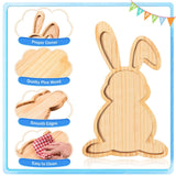Maxbell Wooden Serving Platter Festivals Gifts Wooden Tray for Fruit Bread Appetizer Rabbit Shaped