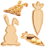 Maxbell Wooden Serving Platter Festivals Gifts Wooden Tray for Fruit Bread Appetizer Rabbit Shaped
