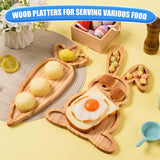 Maxbell Wooden Serving Platter Festivals Gifts Wooden Tray for Fruit Bread Appetizer Rabbit Shaped