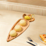 Maxbell Wooden Serving Platter Festivals Gifts Wooden Tray for Fruit Bread Appetizer Carrot Shaped