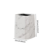 Maxbell Marble Waste Bin Reusable Paper Basket Trash Bin for Kitchen Bathroom Office White L