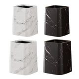 Maxbell Marble Waste Bin Reusable Paper Basket Trash Bin for Kitchen Bathroom Office White L