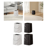 Maxbell Marble Waste Bin Reusable Paper Basket Trash Bin for Kitchen Bathroom Office White L