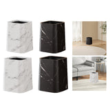 Maxbell Marble Waste Bin Reusable Paper Basket Trash Bin for Kitchen Bathroom Office White L