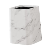 Maxbell Marble Waste Bin Reusable Paper Basket Trash Bin for Kitchen Bathroom Office White L