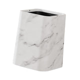 Maxbell Marble Waste Bin Reusable Paper Basket Trash Bin for Kitchen Bathroom Office White L