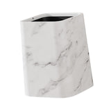 Maxbell Marble Waste Bin Reusable Paper Basket Trash Bin for Kitchen Bathroom Office White L