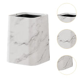 Maxbell Marble Waste Bin Reusable Paper Basket Trash Bin for Kitchen Bathroom Office White L