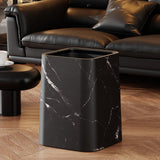 Maxbell Marble Waste Bin Reusable Paper Basket Trash Bin for Kitchen Bathroom Office Black L
