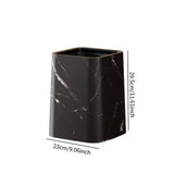 Maxbell Marble Waste Bin Reusable Paper Basket Trash Bin for Kitchen Bathroom Office Black L