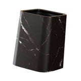 Maxbell Marble Waste Bin Reusable Paper Basket Trash Bin for Kitchen Bathroom Office Black L