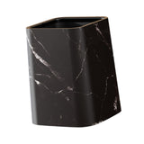 Maxbell Marble Waste Bin Reusable Paper Basket Trash Bin for Kitchen Bathroom Office Black L